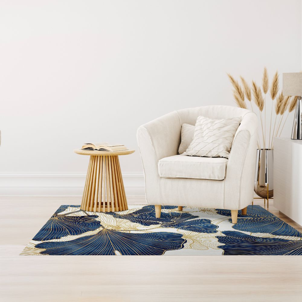 Tapis n°437 Feuilles élégantes dorées