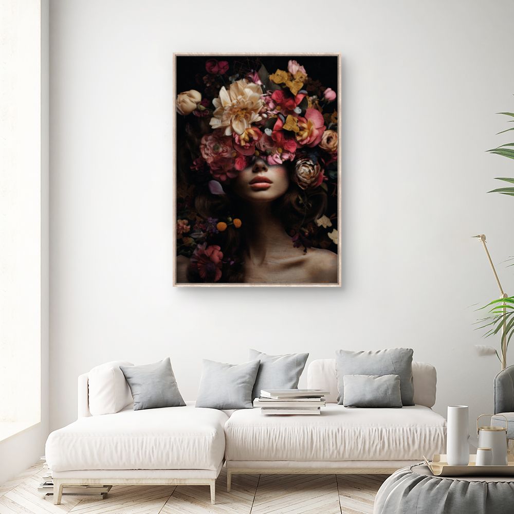 Tableau Visage fleuri