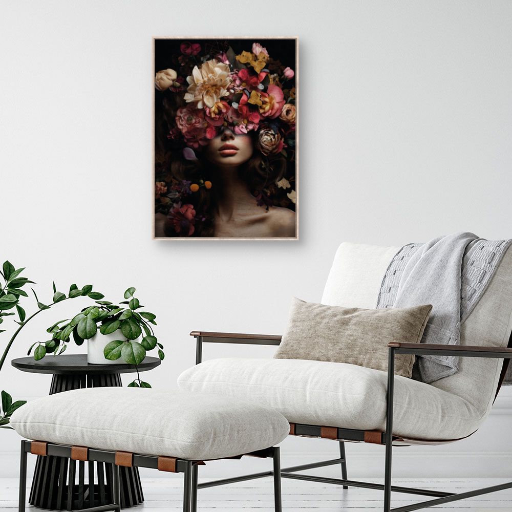 Tableau Visage fleuri