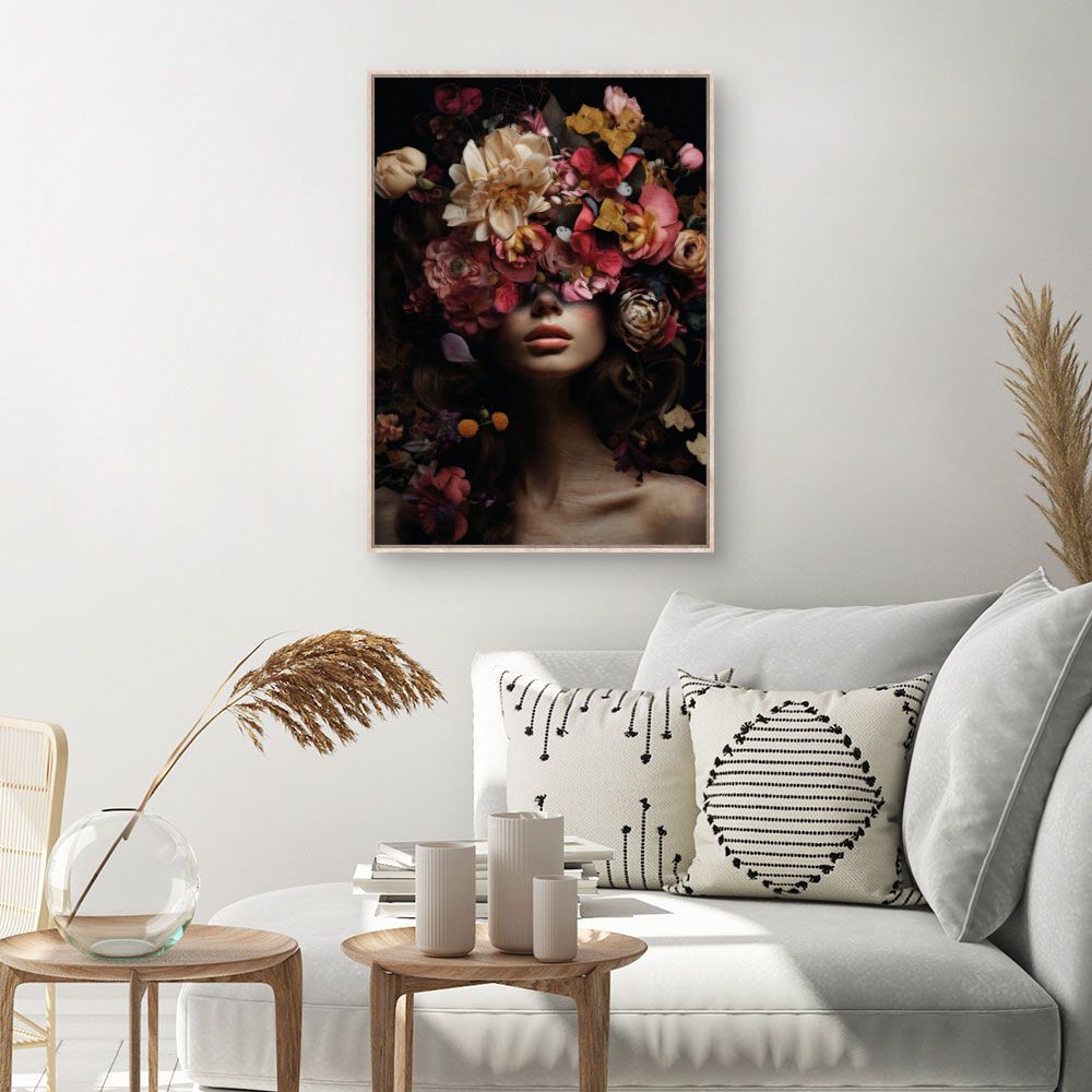 Tableau Visage fleuri