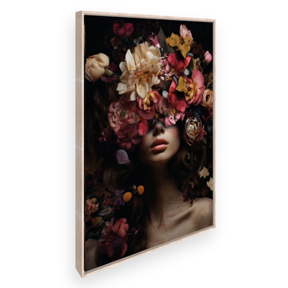 Toile Visage fleuri