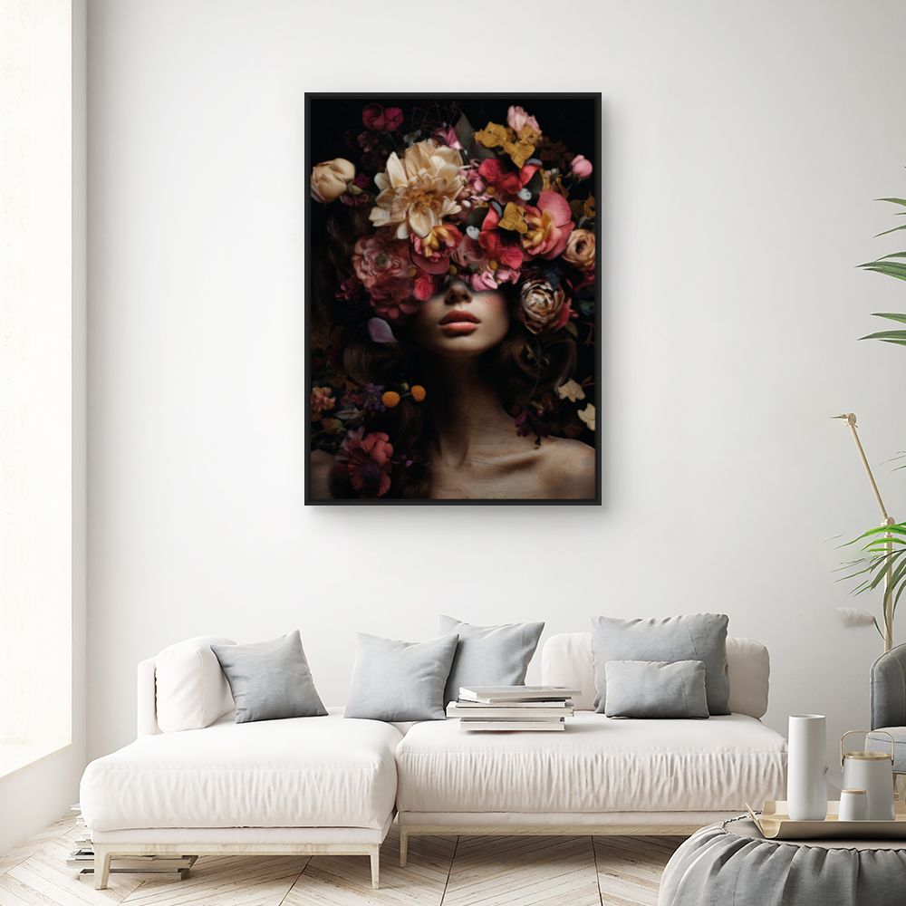 Tableau Visage fleuri