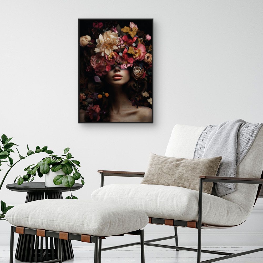 Tableau Visage fleuri