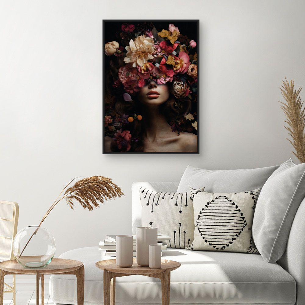 Tableau Visage fleuri