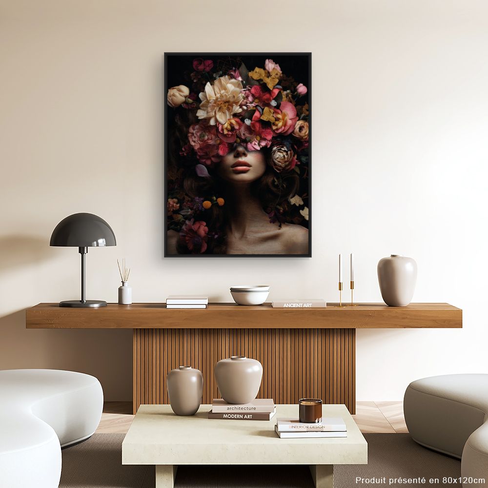 Tableau Visage fleuri