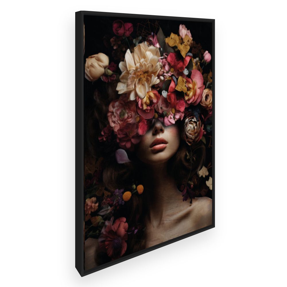Toile Visage fleuri