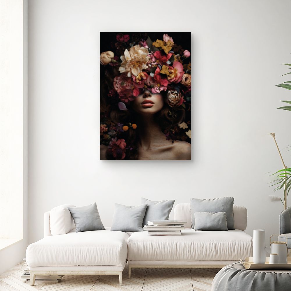 Tableau Visage fleuri