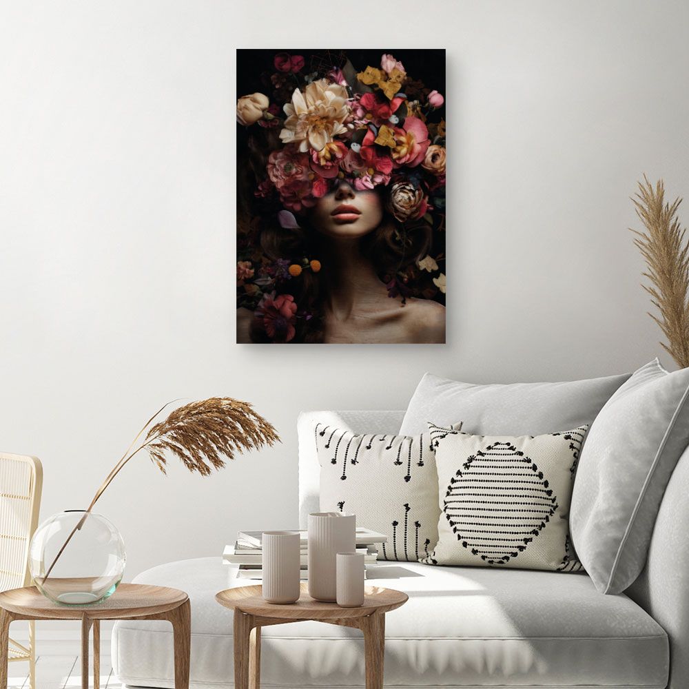 Tableau Visage fleuri