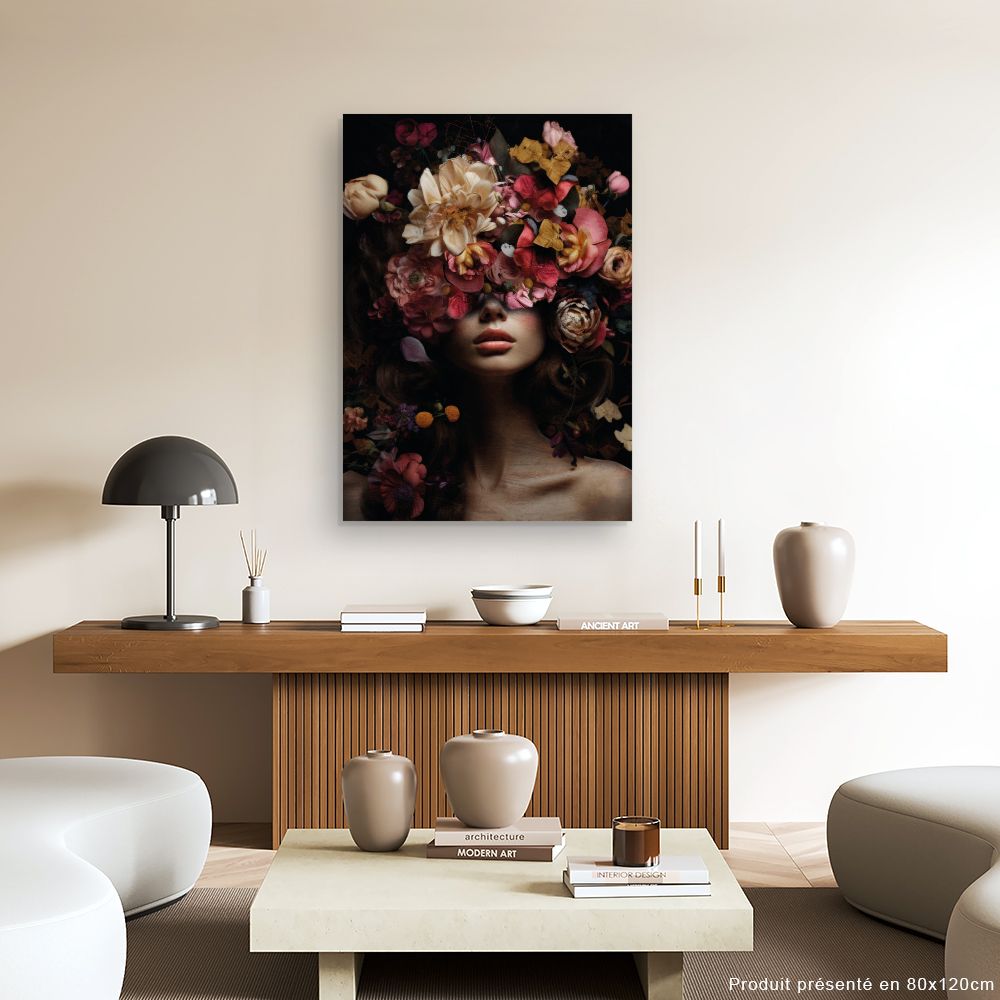 Tableau Visage fleuri