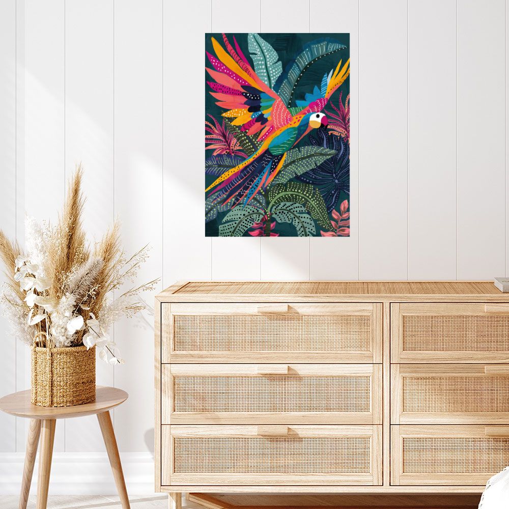 Affiche Perroquet exotique vibrant