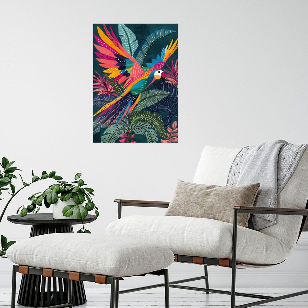 Affiche Perroquet exotique vibrant