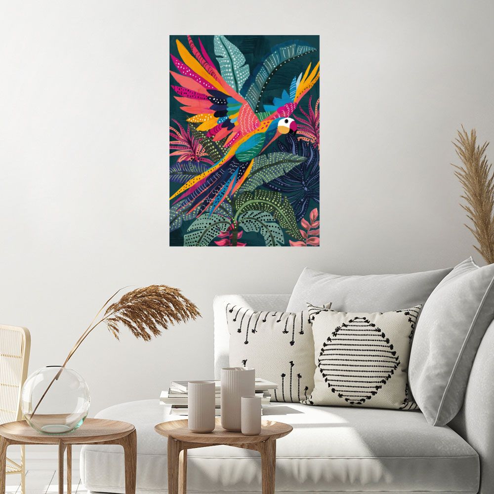 Affiche Perroquet exotique vibrant