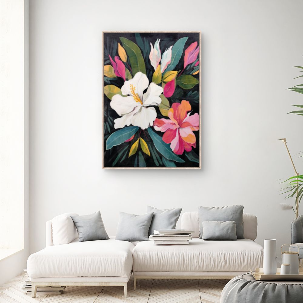 Tableau Fleurs exotiques vives