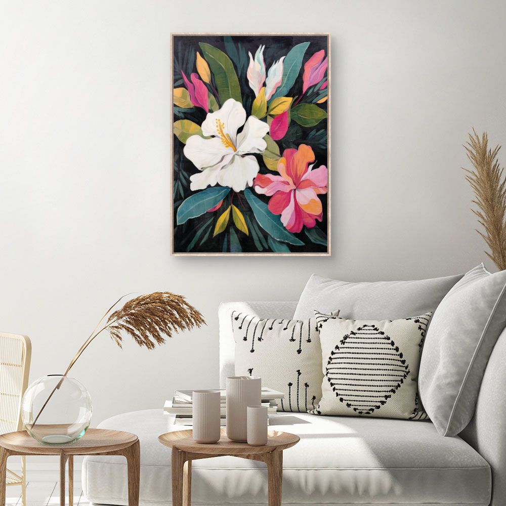 Tableau Fleurs exotiques vives