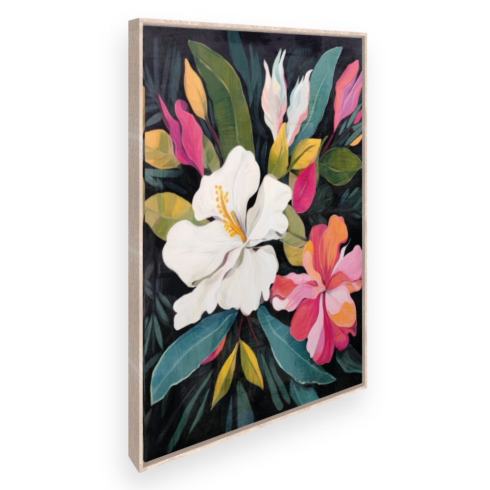 Toile Fleurs exotiques vives