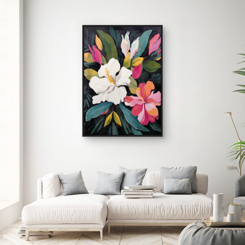 Tableau Fleurs exotiques vives