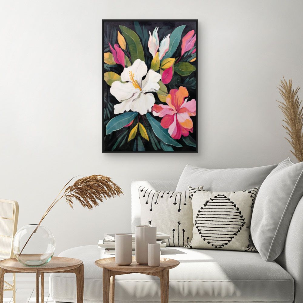 Tableau Fleurs exotiques vives