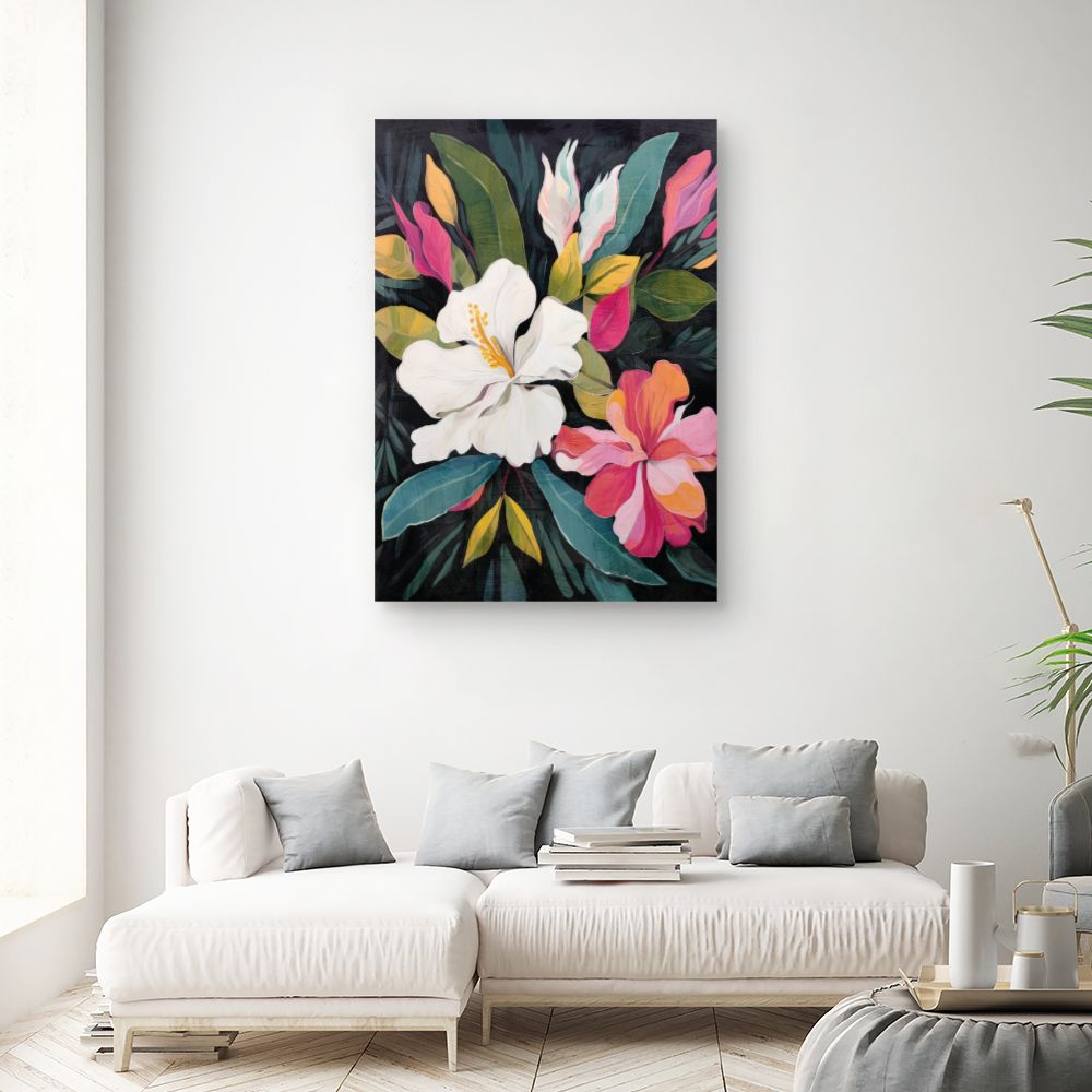 Tableau Fleurs exotiques vives