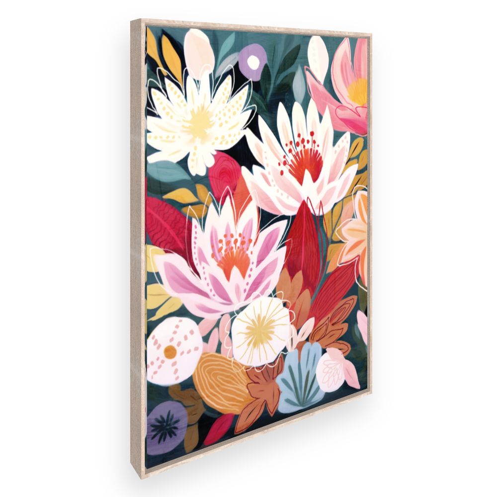 Toile Fleurs lumineuses