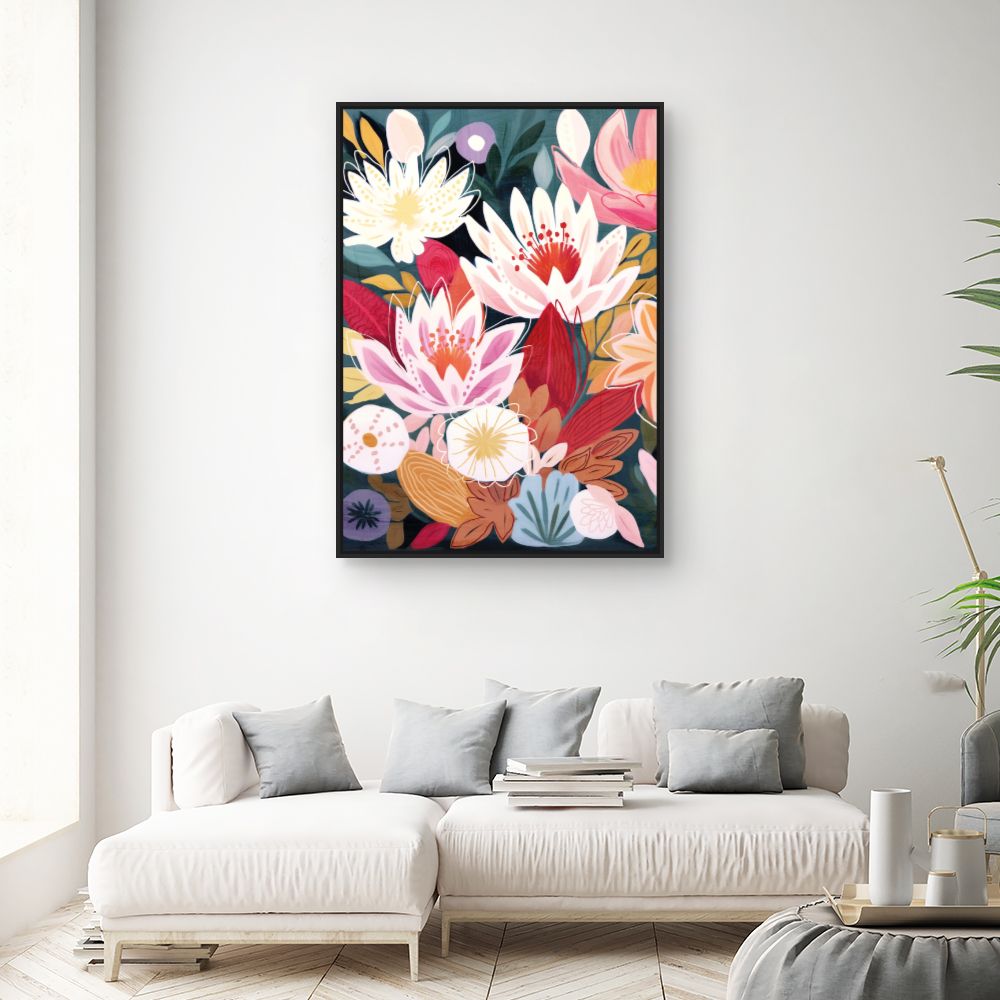 Tableau Fleurs lumineuses