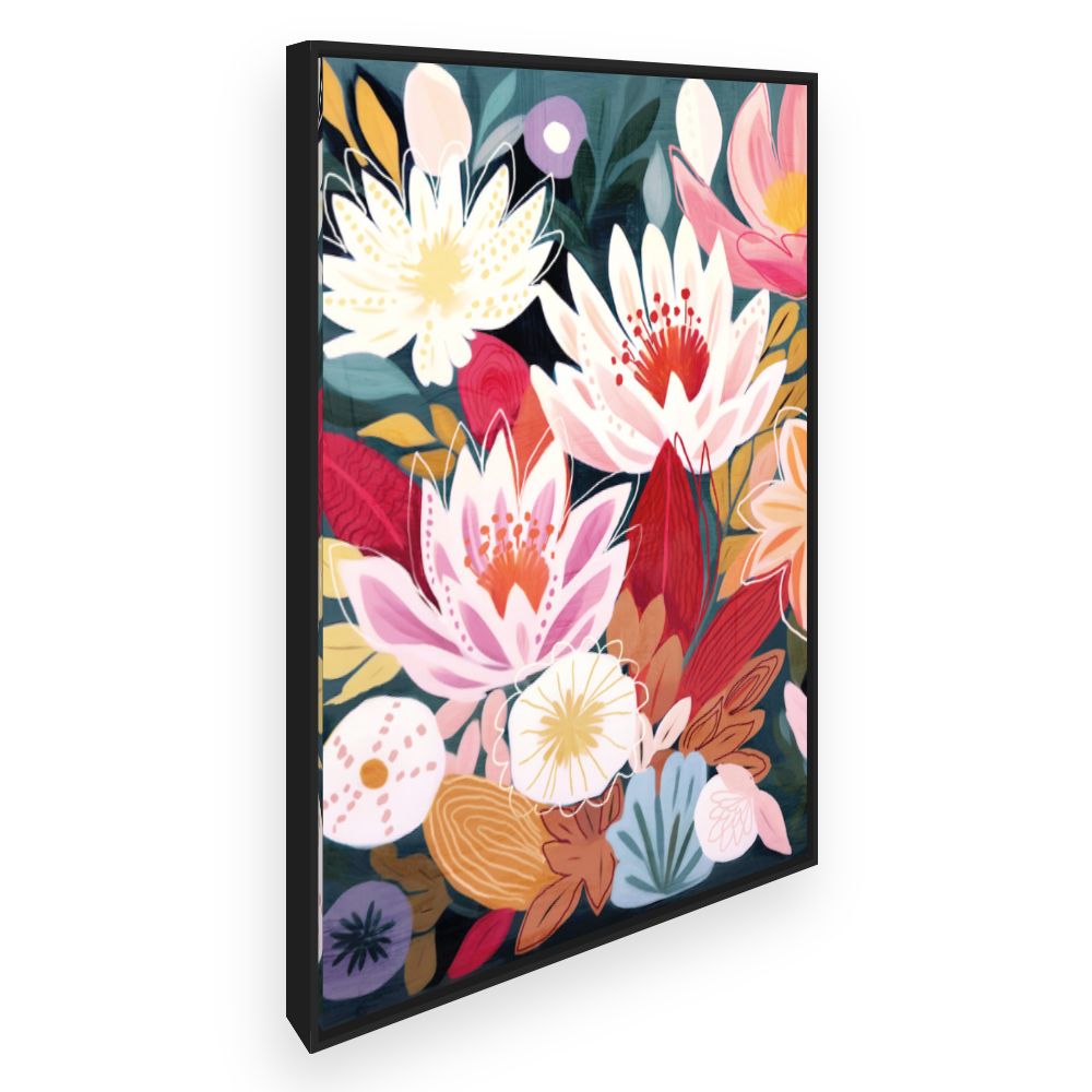 Toile Fleurs lumineuses