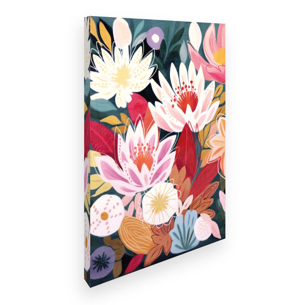 Toile Fleurs lumineuses