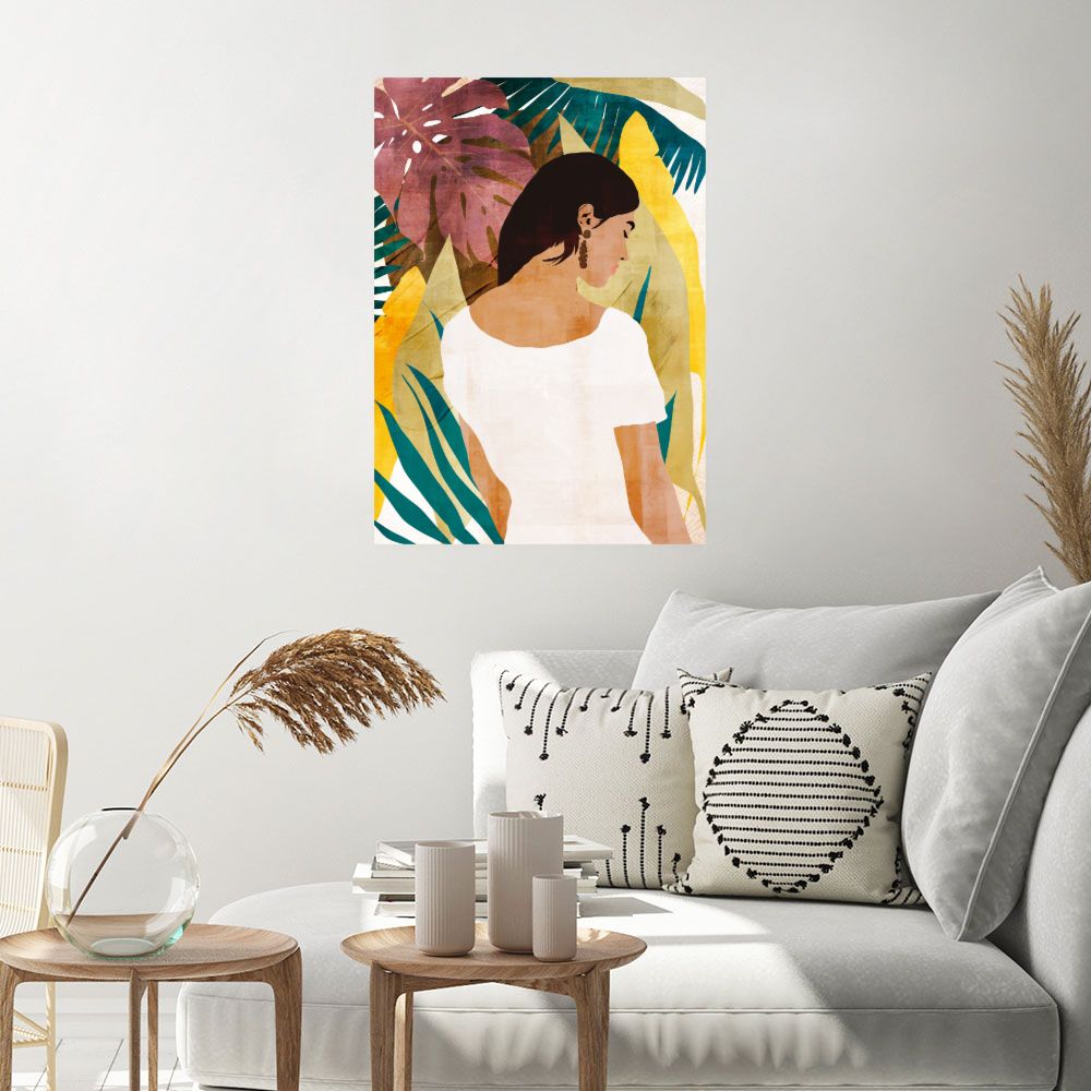Affiche Femme tropicale élégante