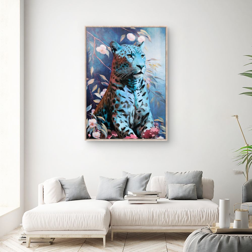 Tableau Léopard florale