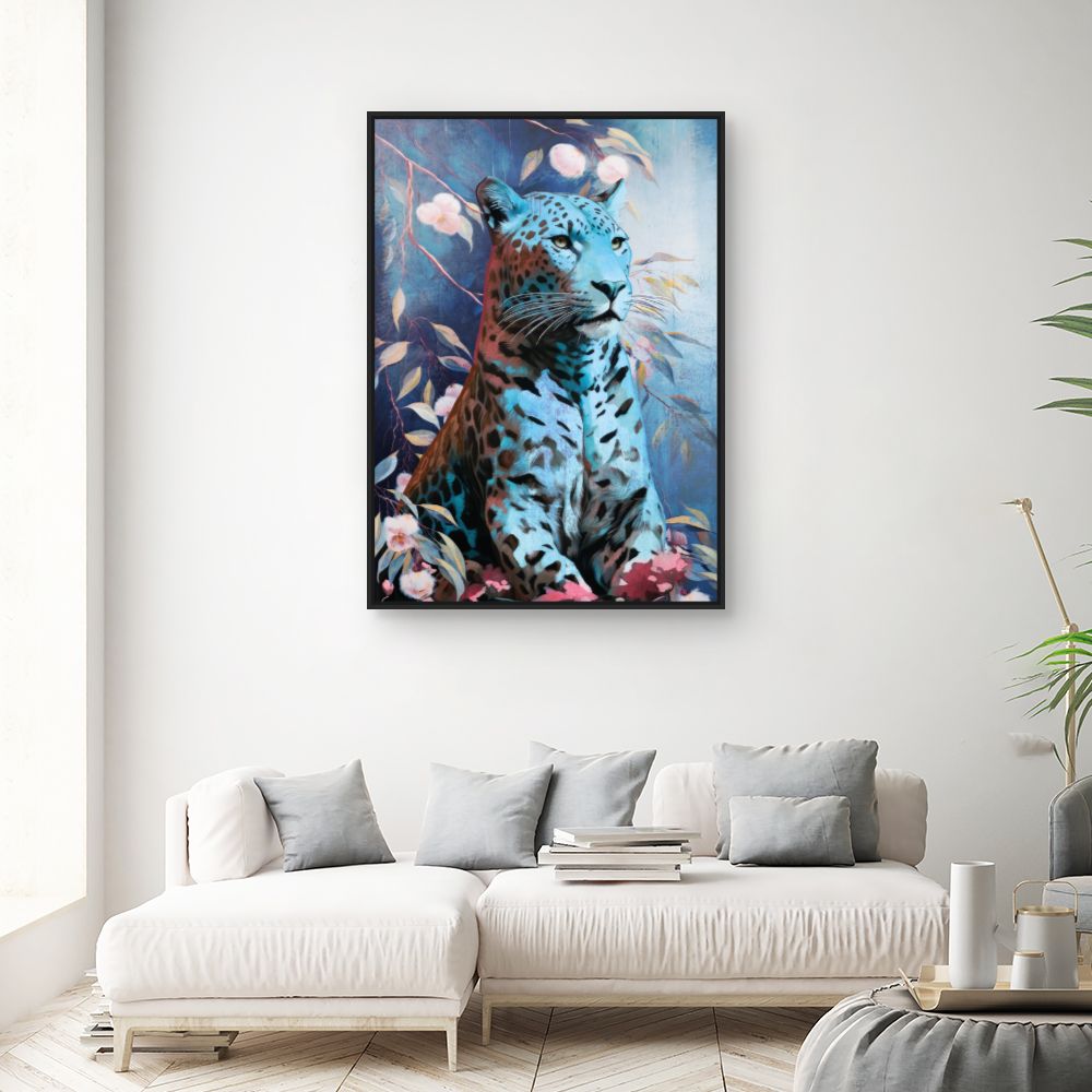 Tableau Léopard florale