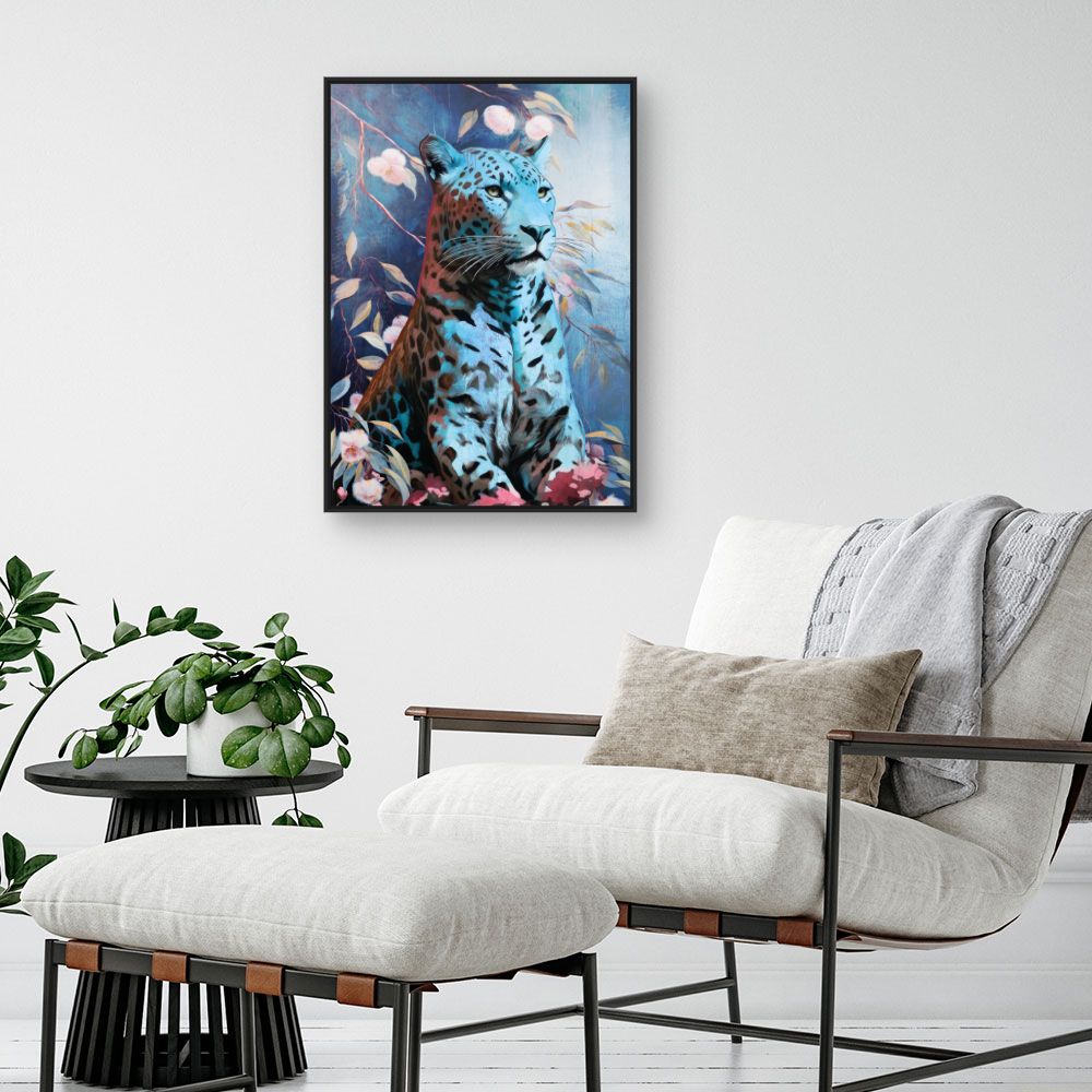 Tableau Léopard florale