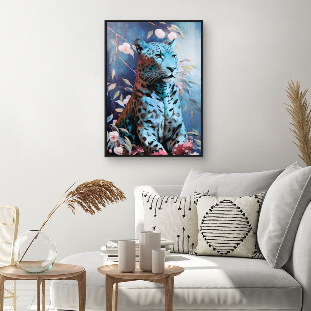 Tableau Léopard florale
