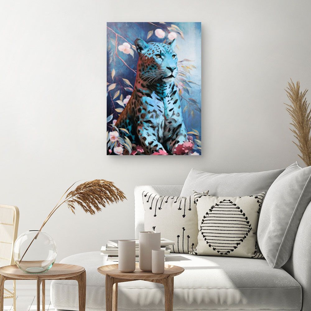 Tableau Léopard florale
