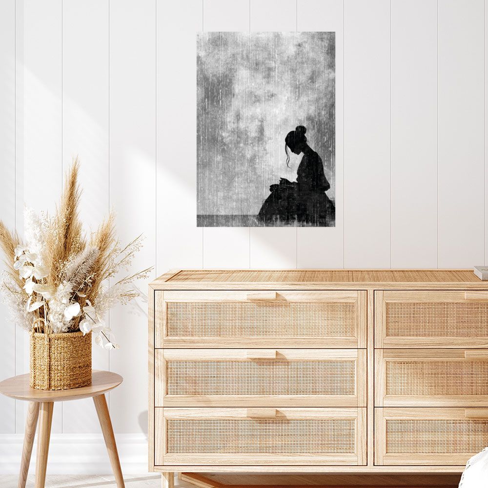 Affiche Silhouette sous la pluie