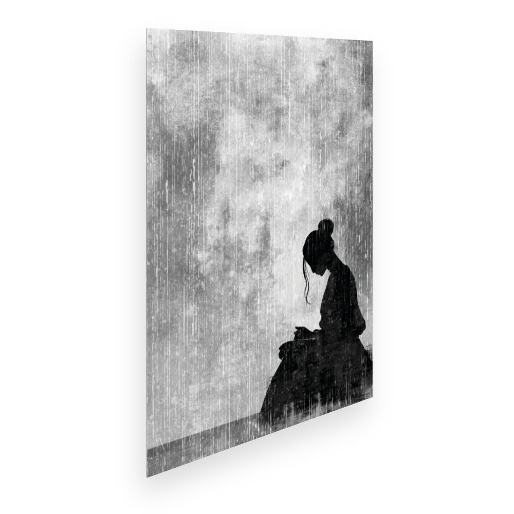 Affiche Silhouette sous la pluie