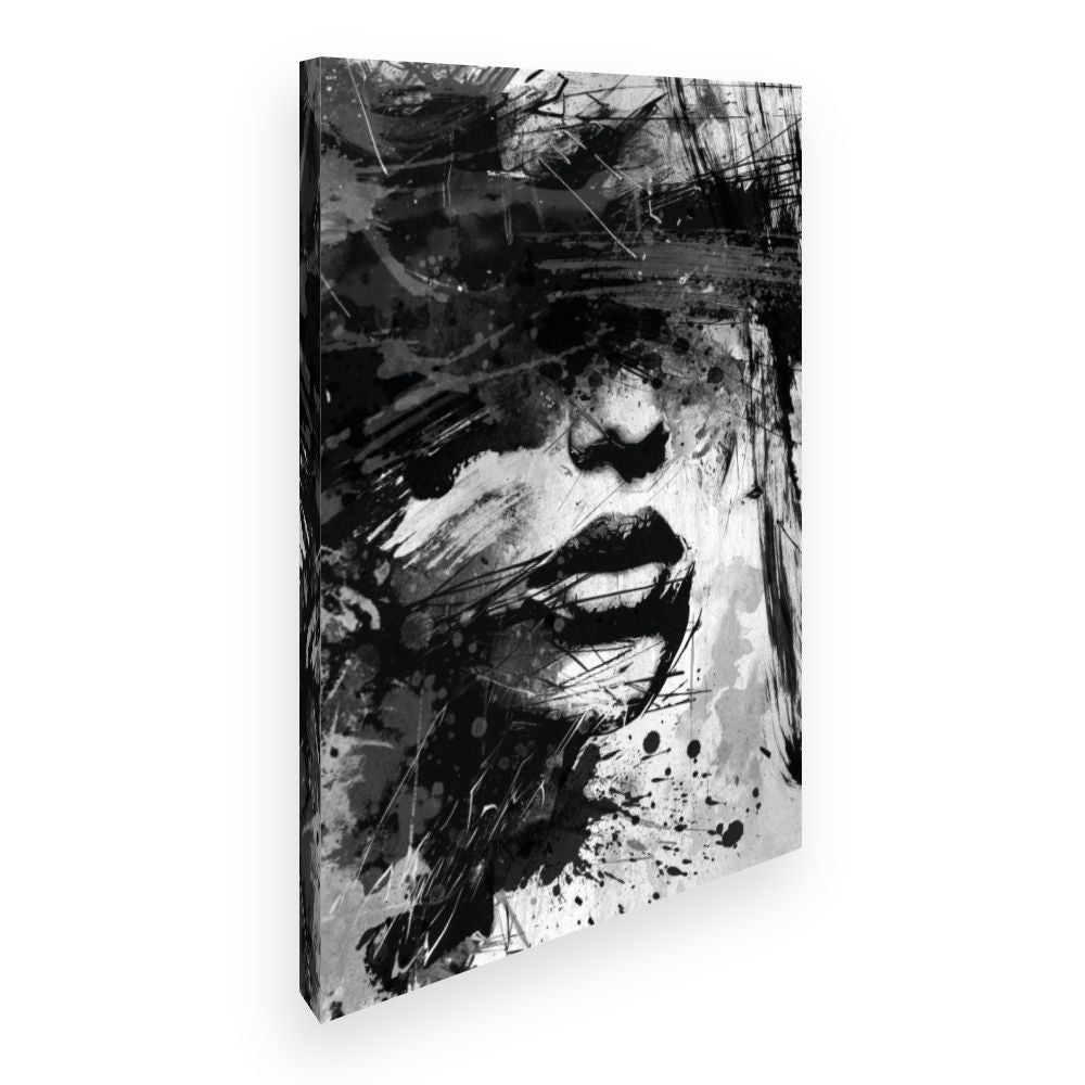 Toile Visage abstrait captivant