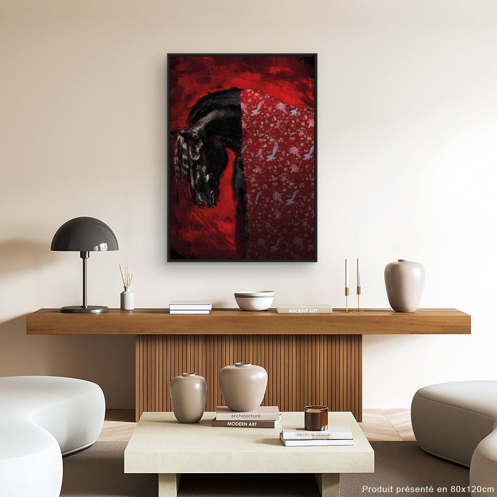Tableau Cheval mystique floral