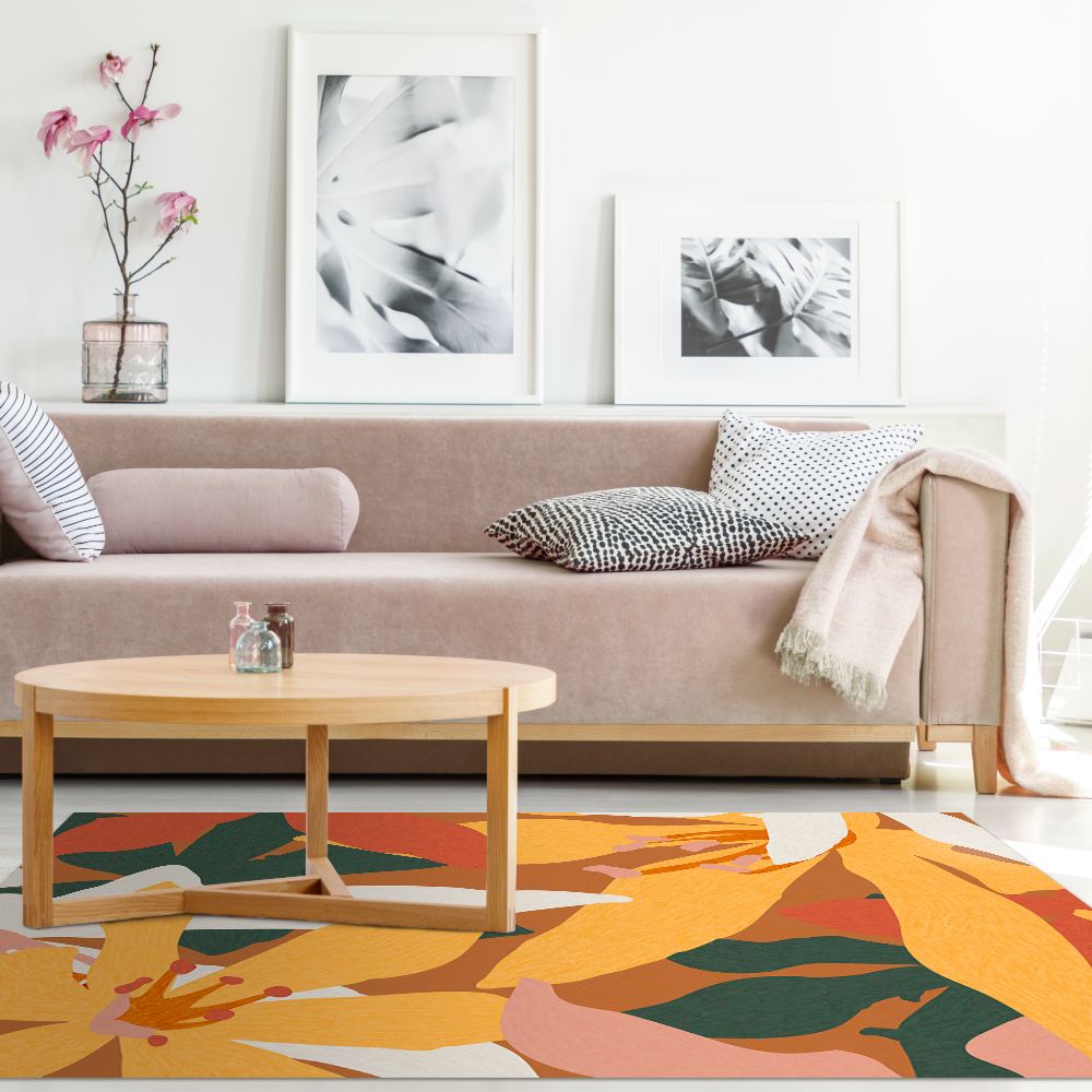 Tapis n°482 Motifs floraux vibrants