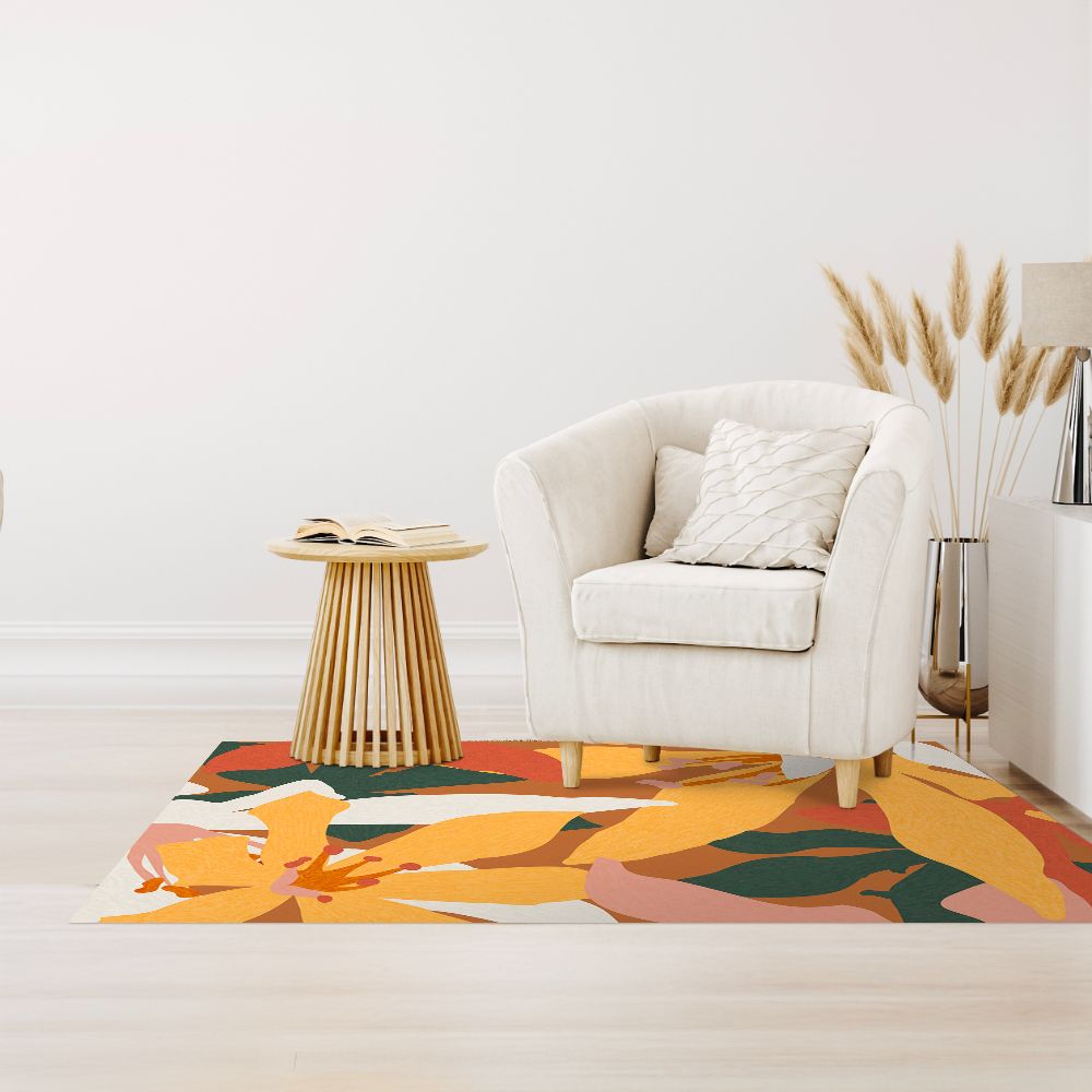 Tapis n°482 Motifs floraux vibrants