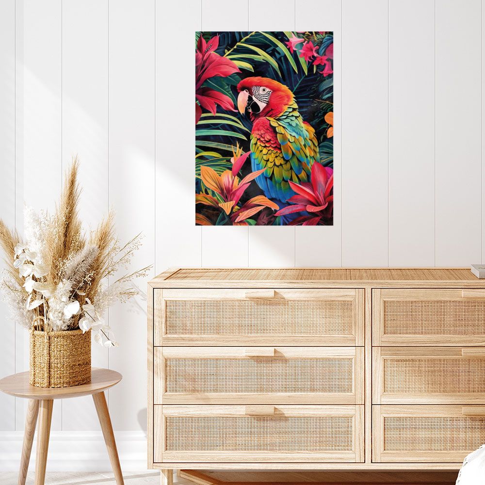 Affiche Perroquet tropical vibrant