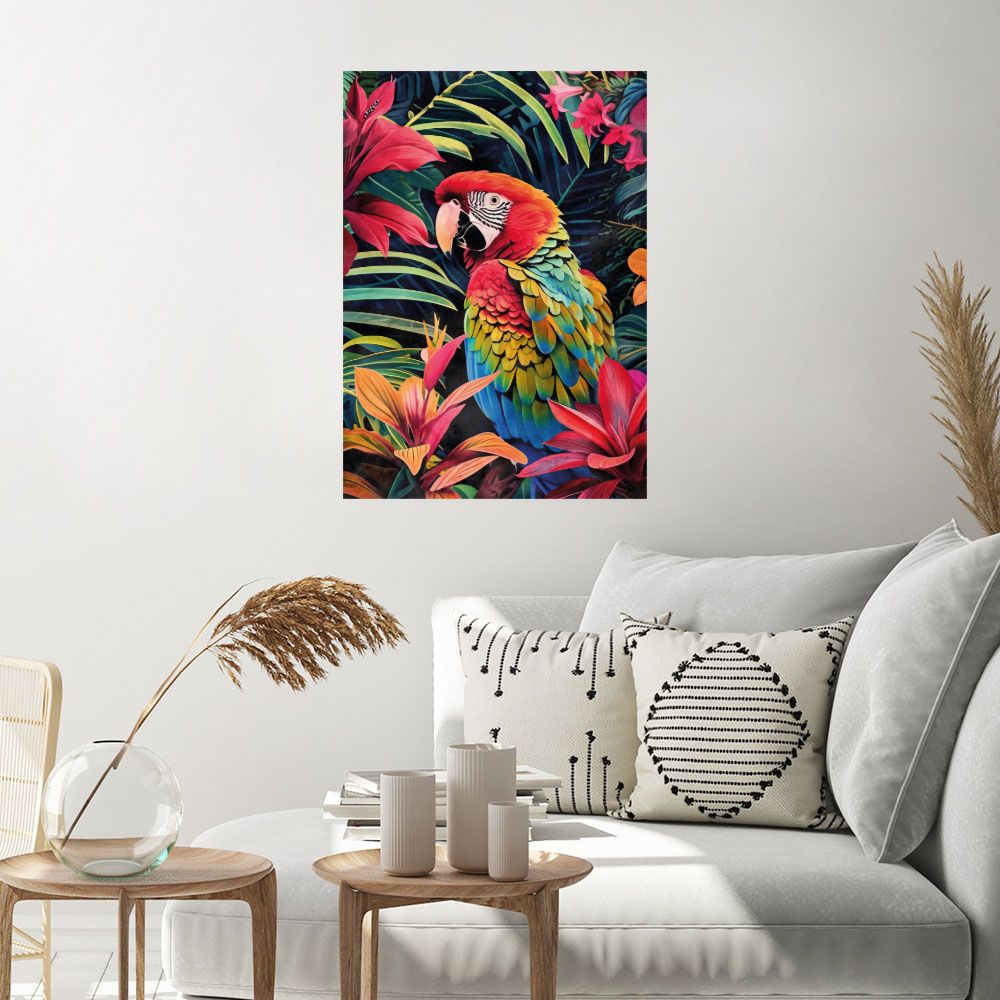 Affiche Perroquet tropical vibrant