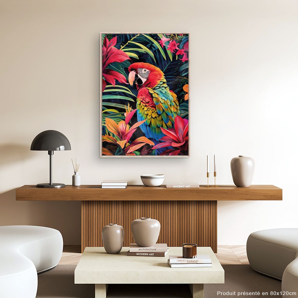 Tableau Perroquet exotique vibrant