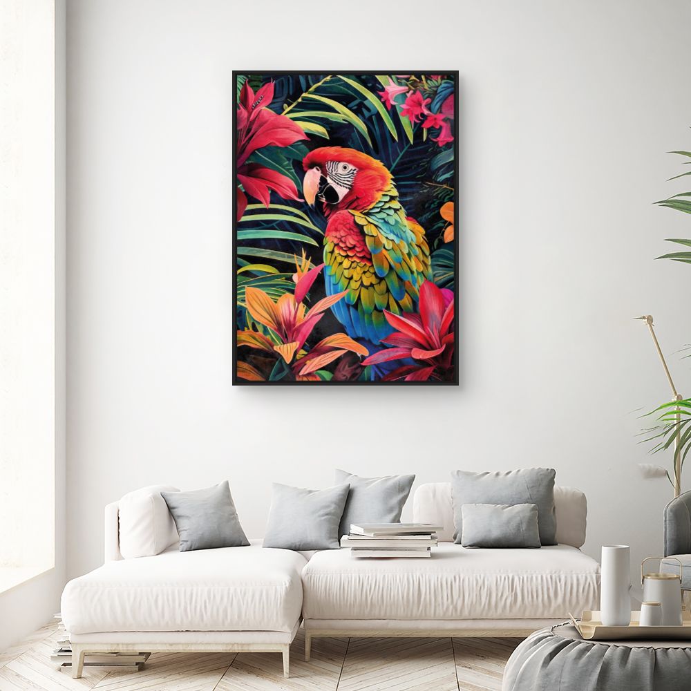 Tableau Perroquet exotique vibrant