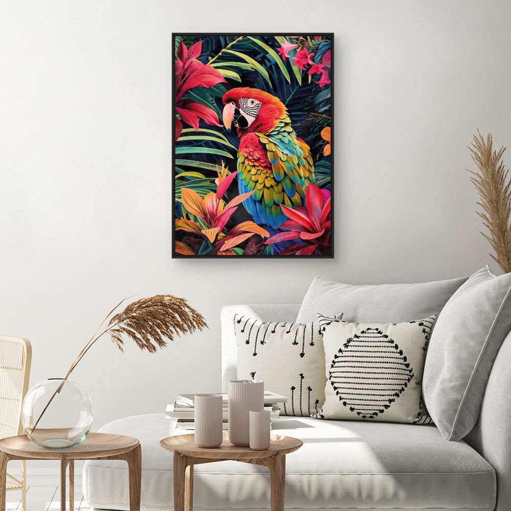 Tableau Perroquet exotique vibrant