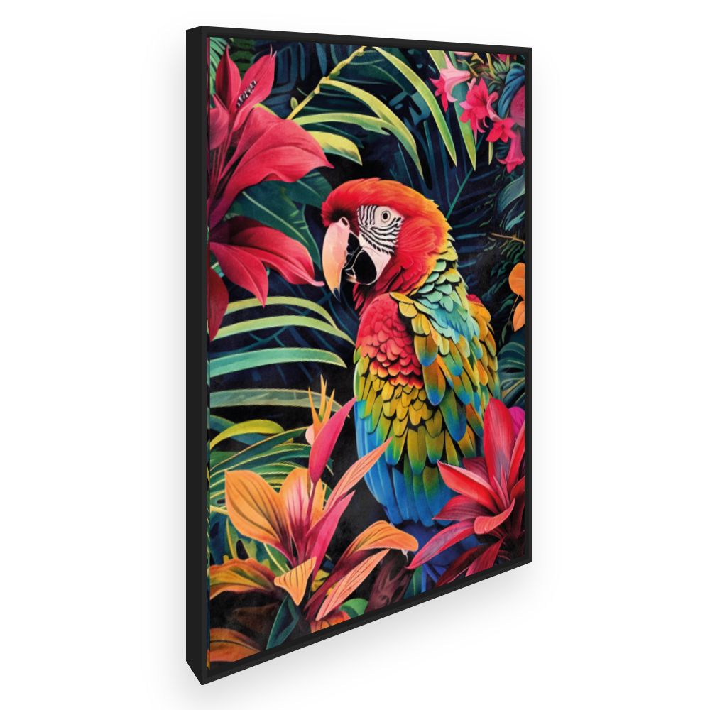 Toile Perroquet exotique vibrant