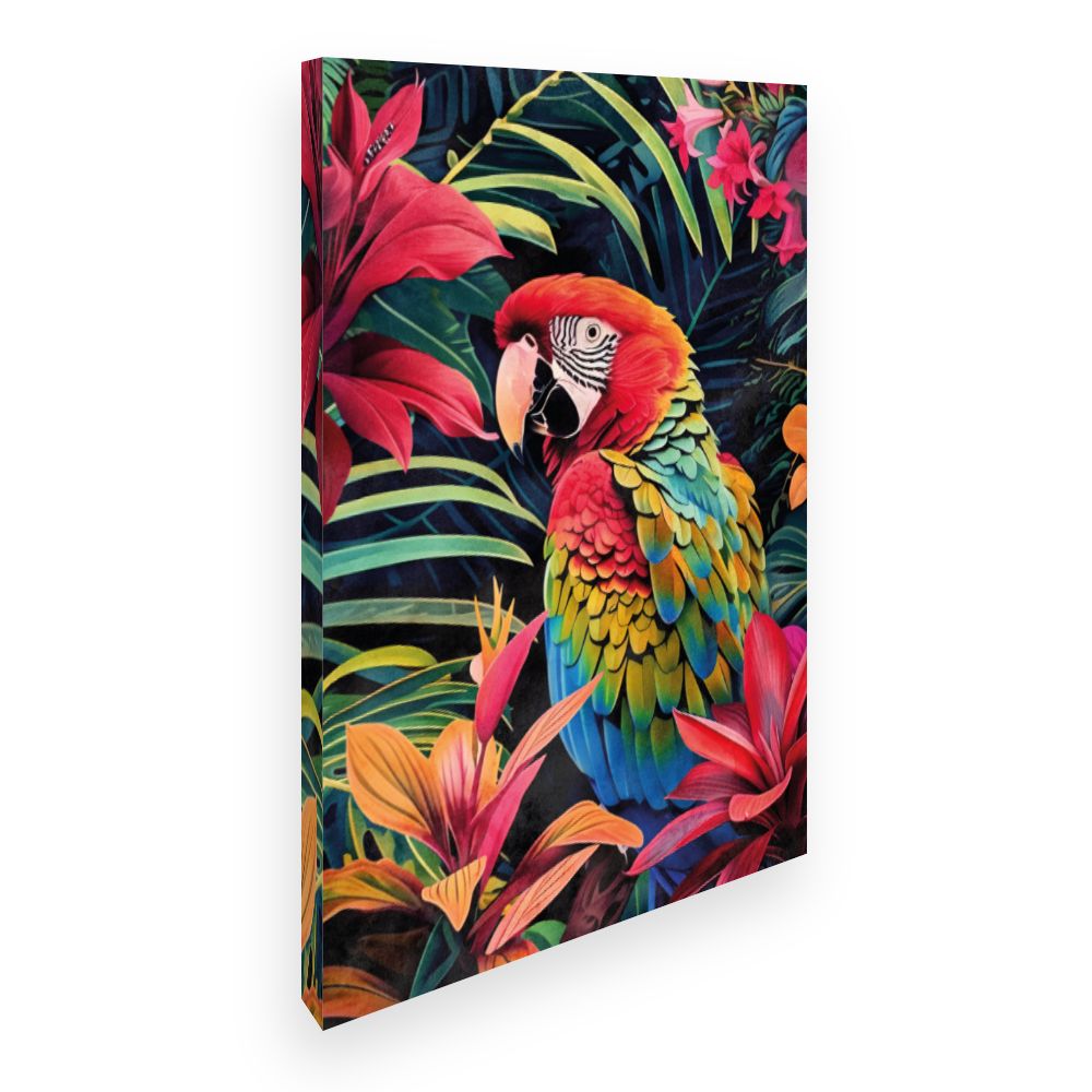 Toile Perroquet exotique vibrant