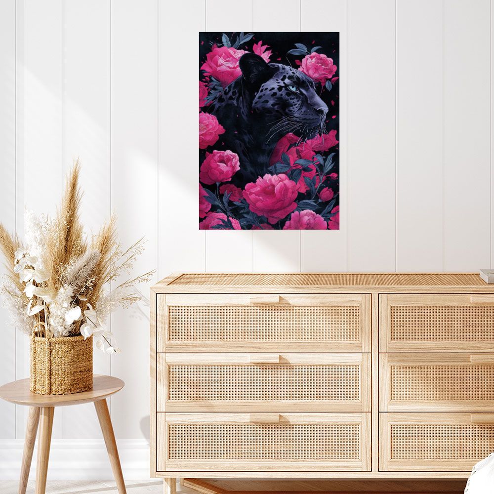 Affiche Panthère florale