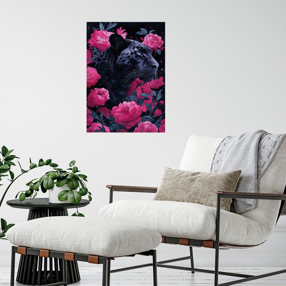 Affiche Panthère florale