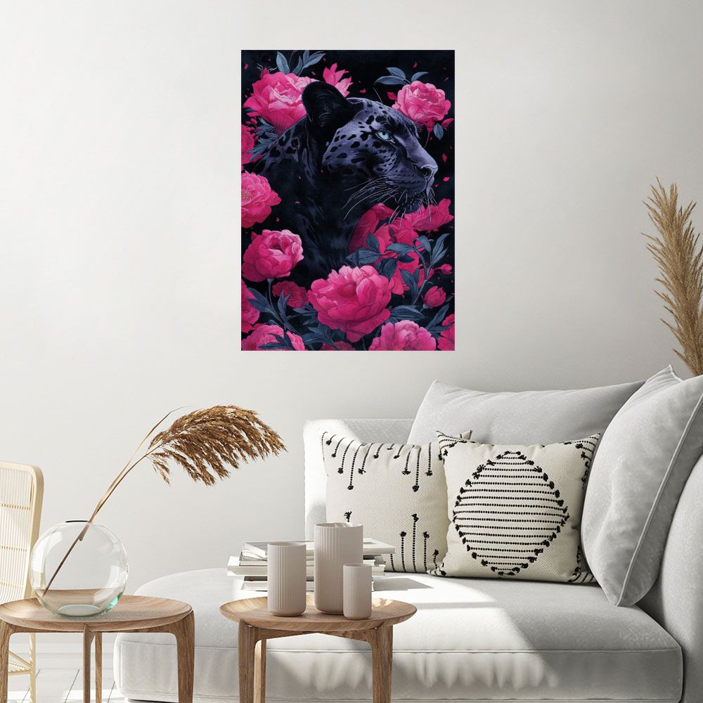 Affiche Panthère florale