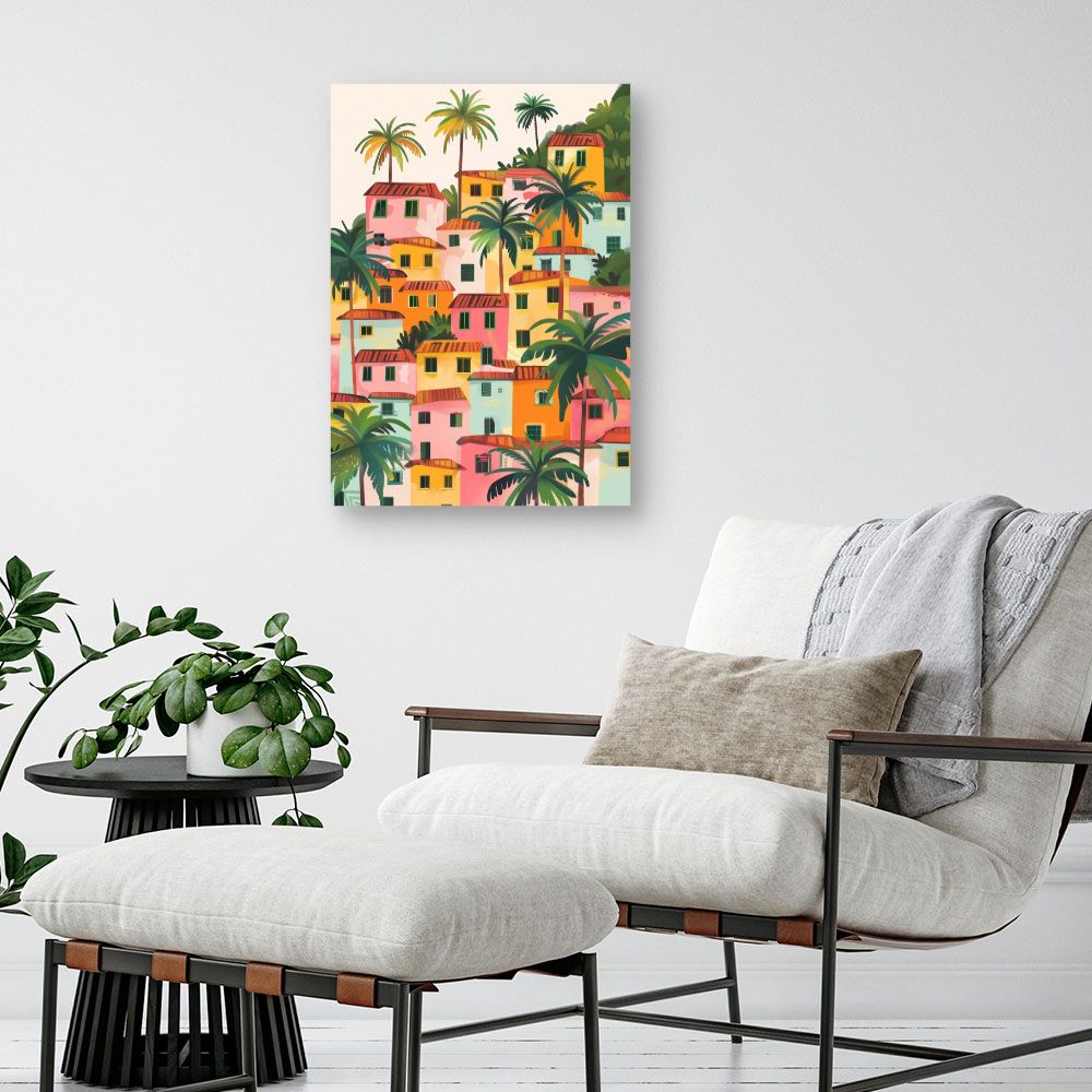 Toile "Maisons colorées exotiques"