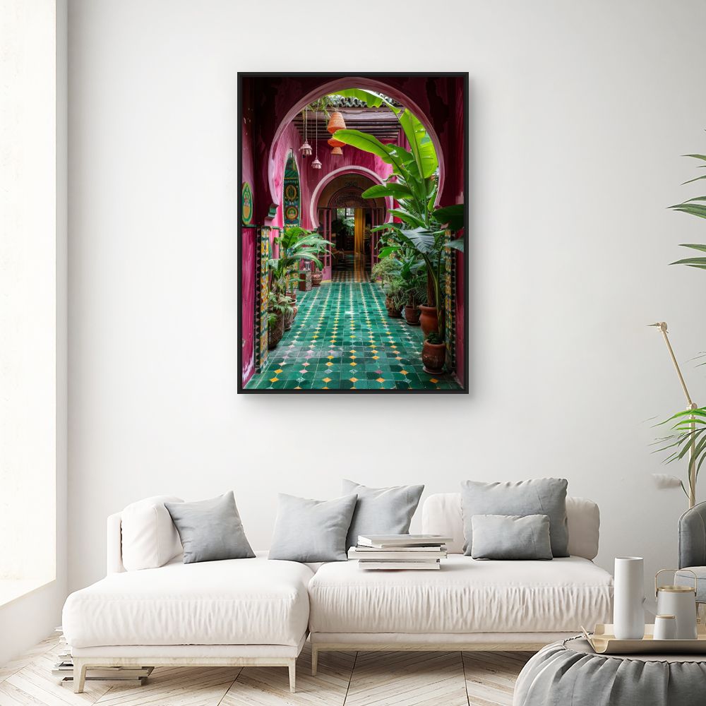 Toile "Passage botanique vibrant"